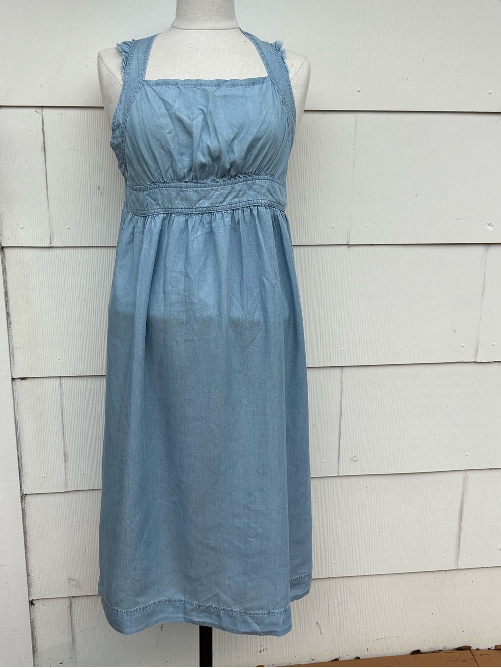 True craft dress chambray denim LRG halter sundress sleeveless summer BoHo